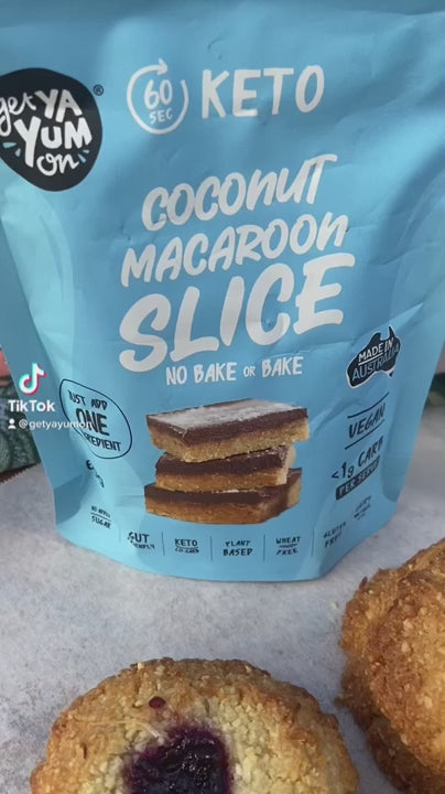 Coconut Macaroon Slice 60g - NO BAKE OR BAKE (5 x Single PACKS)
