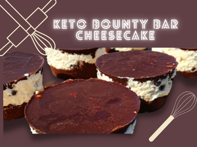 Mini Keto Bounty Bar Cheescakes
