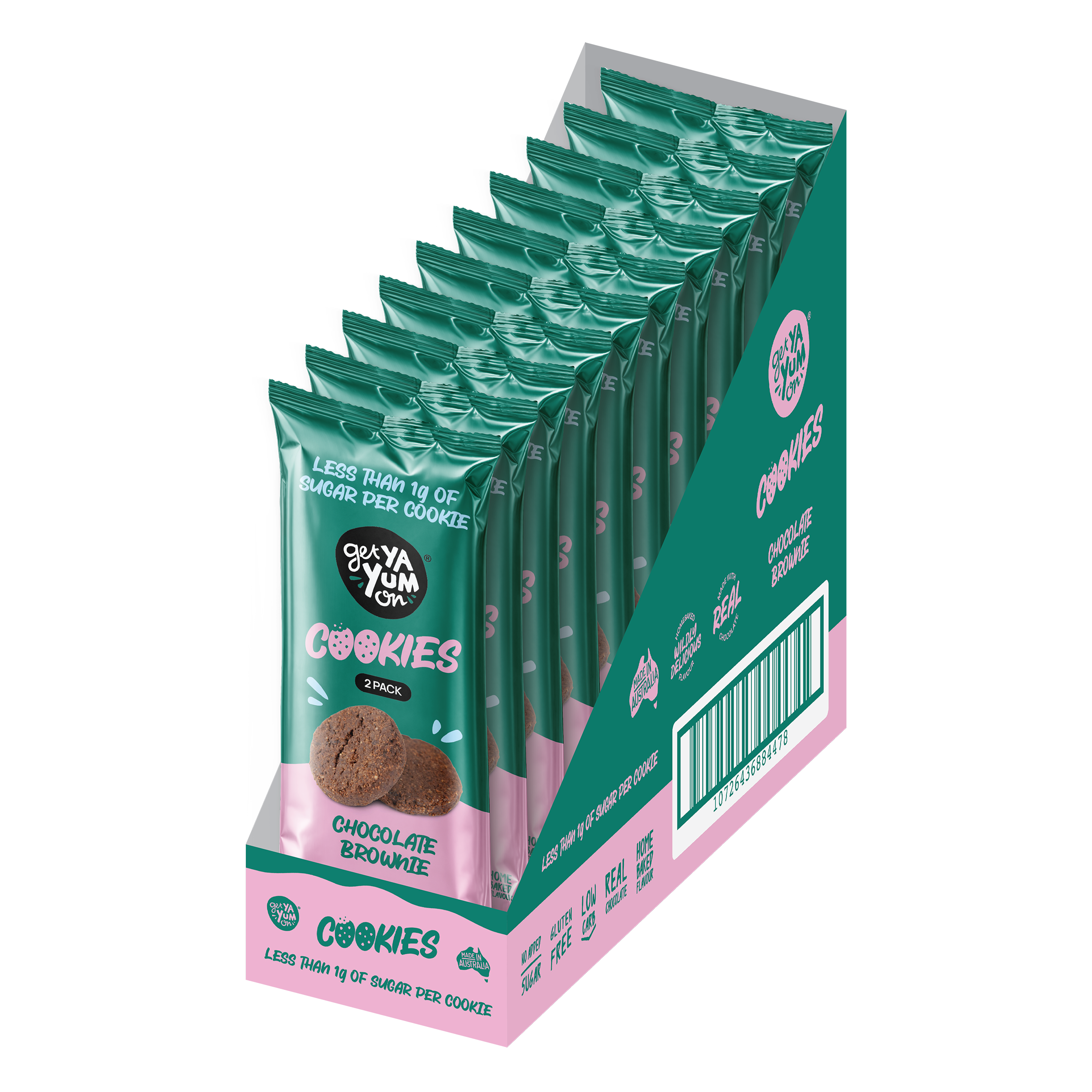 BIGGER Cookies Chocolate Brownie - 2 PACK SINGLE SERVE 40g x 10