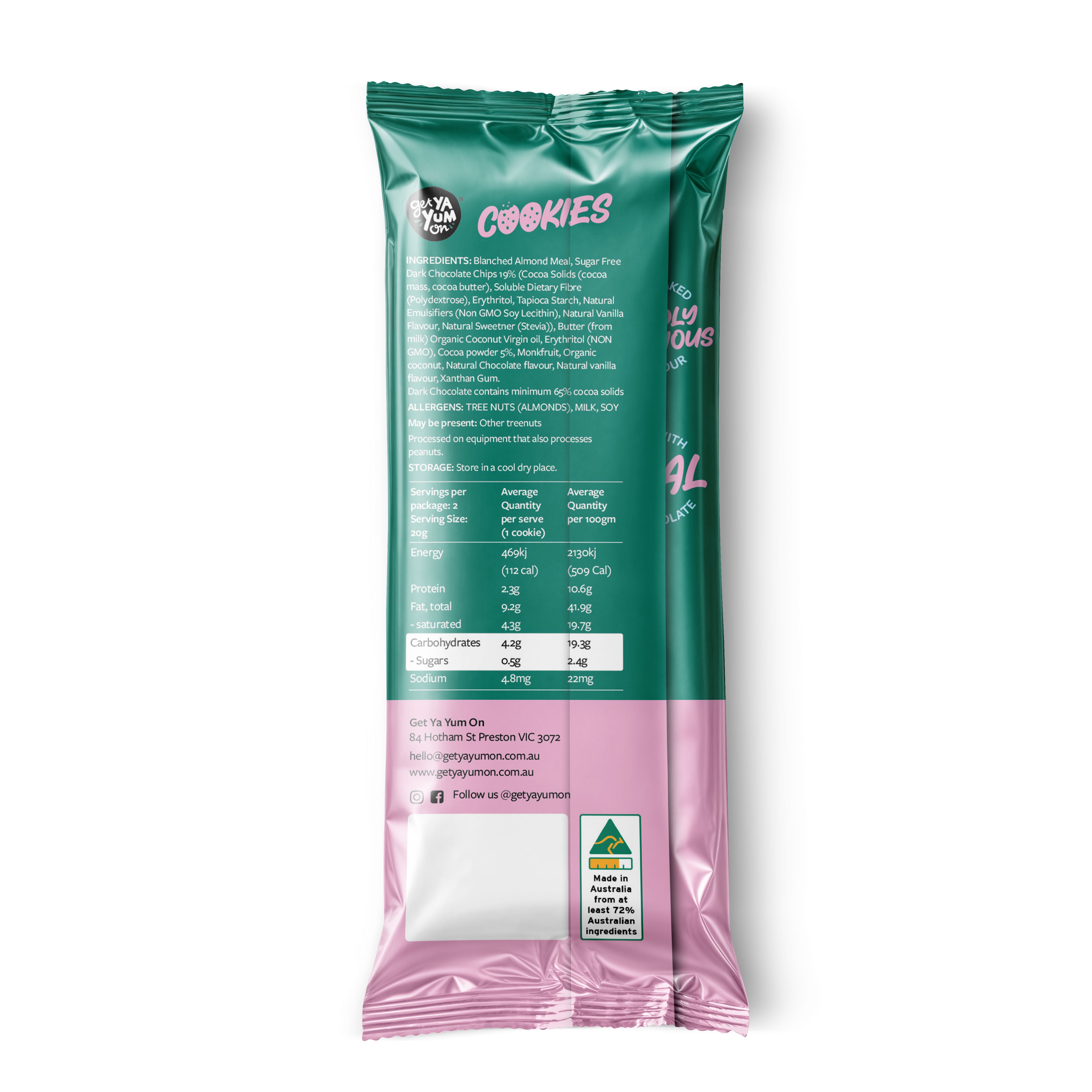 SAMPLE BUNDLE - 2 PACK SINGLE SERVE COOKIES 40g x 4