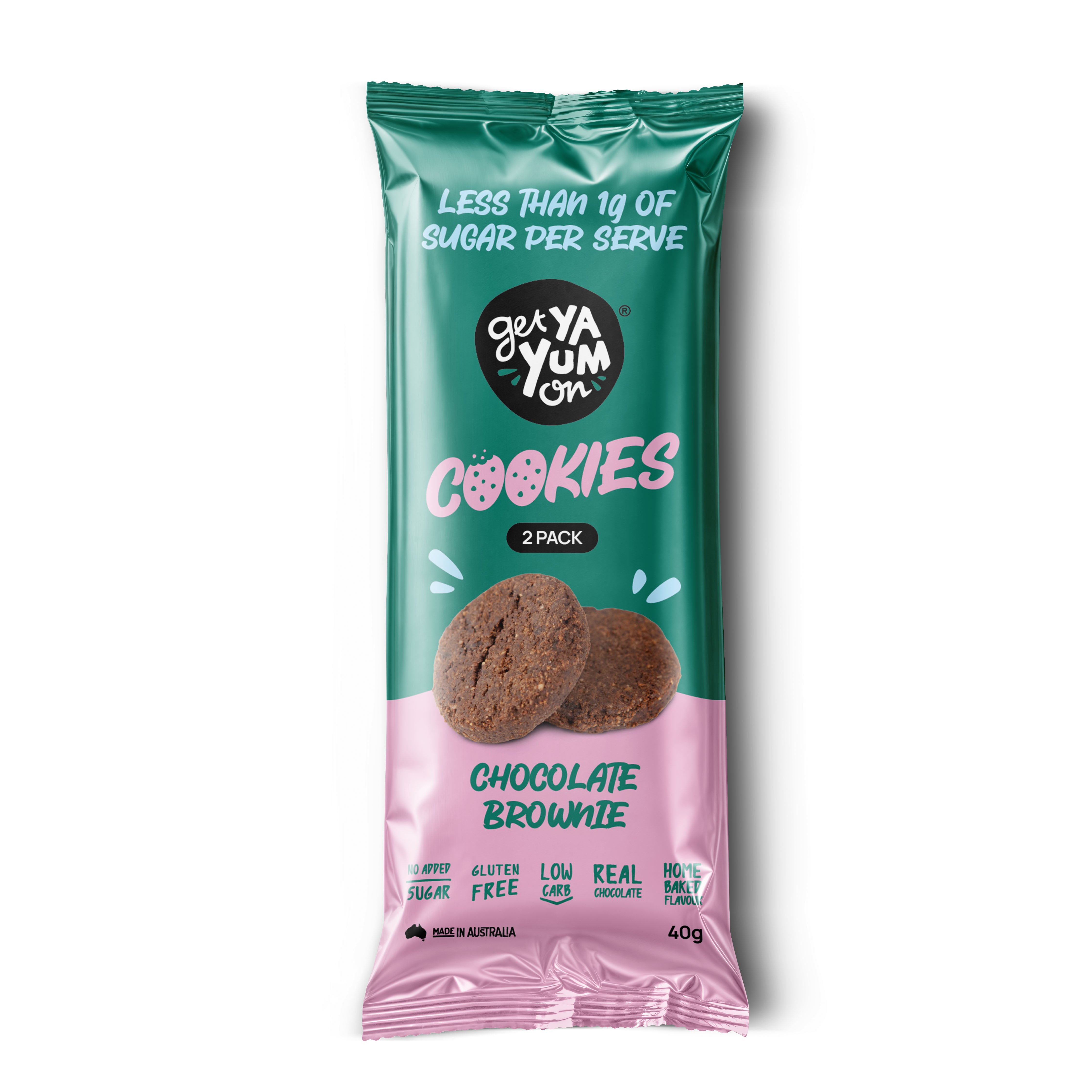 BIGGER Cookies Chocolate Brownie - 2 PACK SINGLE SERVE 40g x 10