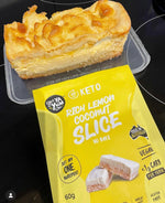Load image into Gallery viewer, Rich Lemon Coconut Slice 60g - NO BAKE
