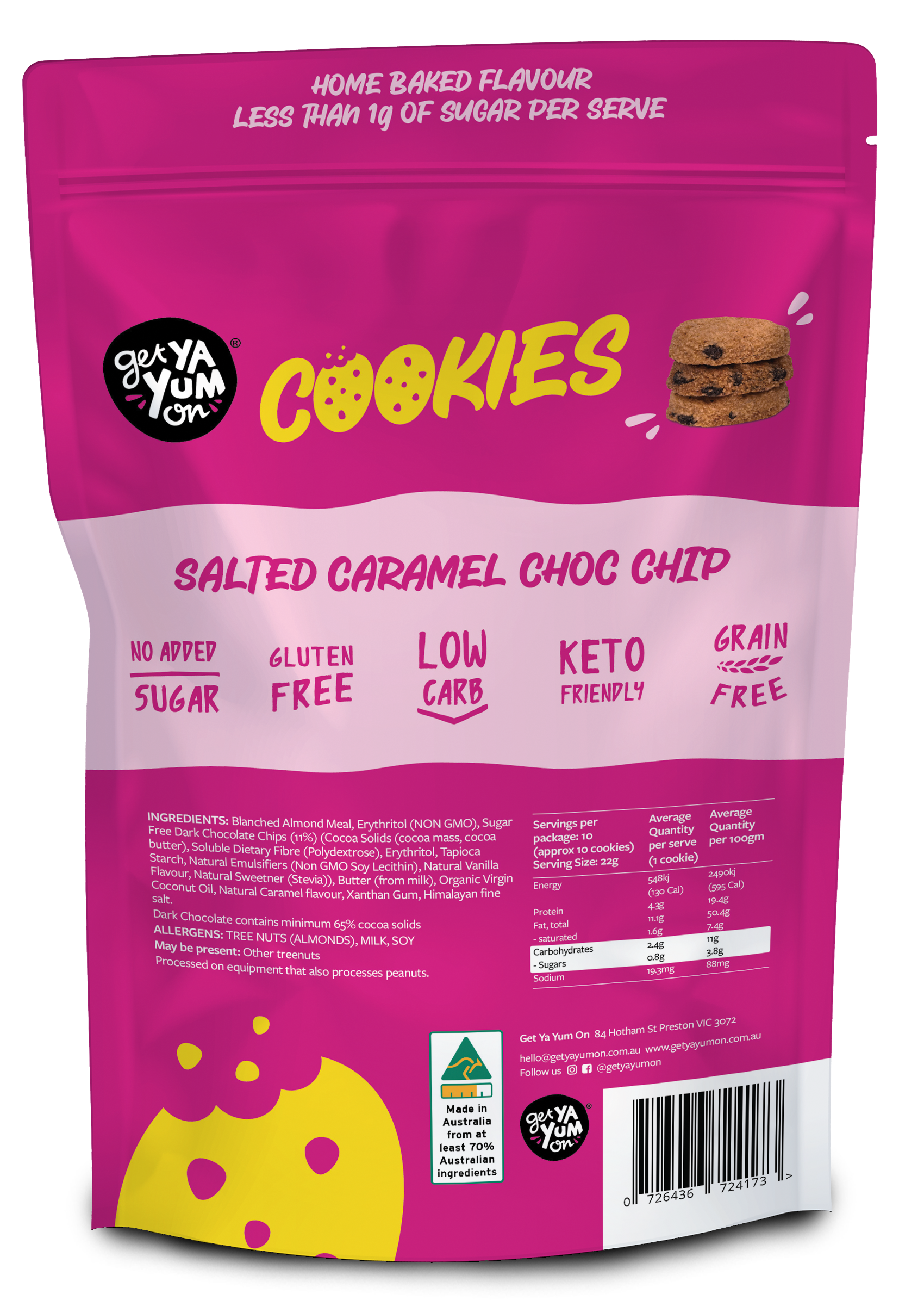 BIGGER Cookies Salted Caramel Choc Chip (NEW! Sharepack Size) 220g