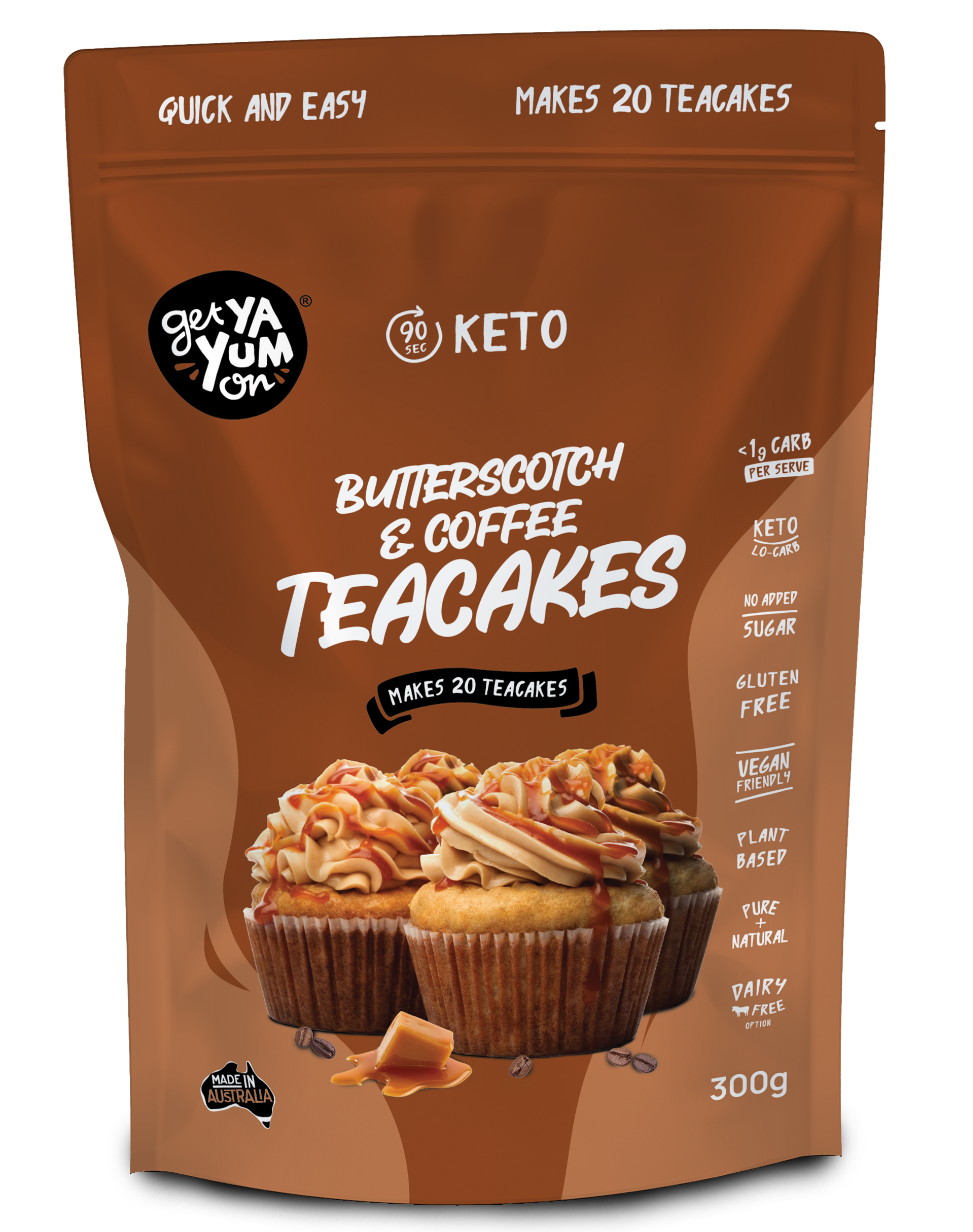 BUTTERSCOTCH & COFFEE TEACAKES 300gm (5 X Mug Mix VALUE PACK)