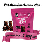 Load image into Gallery viewer, RICH CHOCOLATE COCONUT SLICE (No Bake) 300gm (5 X Mug Mix VALUE PACK with scoop!)
