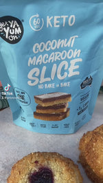 Load and play video in Gallery viewer, Coconut Macaroon Slice 60g  - NO BAKE OR BAKE
